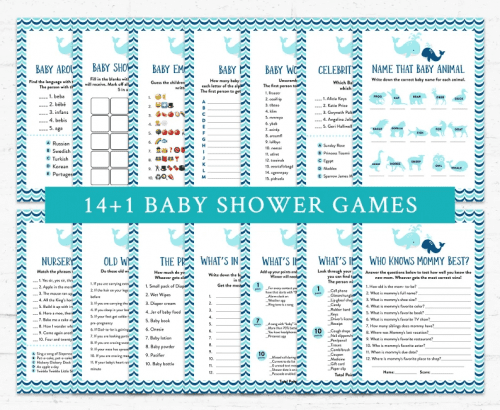 Baby Shower Games – Whale themed baby shower ideas