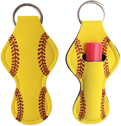 Keychain Chapstick Holder– Softball goodie bag ideas