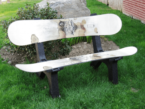 Recycled Snowboard Bench – Unique snowboarding gifts