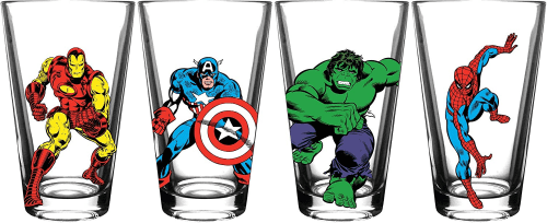 Avengers Pint Glasses – Spider man gifts for the home bar