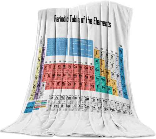 Periodic Table Throw Blanket – Fun and educational chemistry gift for the whole family