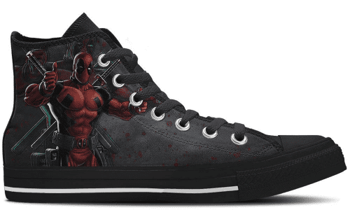 Deadpool Movie Marvel 2 Hightop Canvas Shoes  Father's Day Unisex Gift Idea For Fans Him Her Son Boyfriend Girlfriend