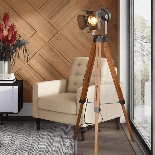 Vintage Tripod Floor Lamp – Home decor gift for screenwriters