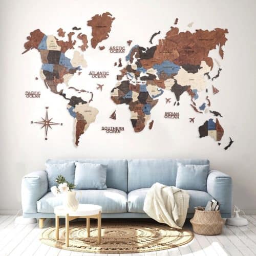 World Map Wall Art – A beautiful present that starts with W for travelers