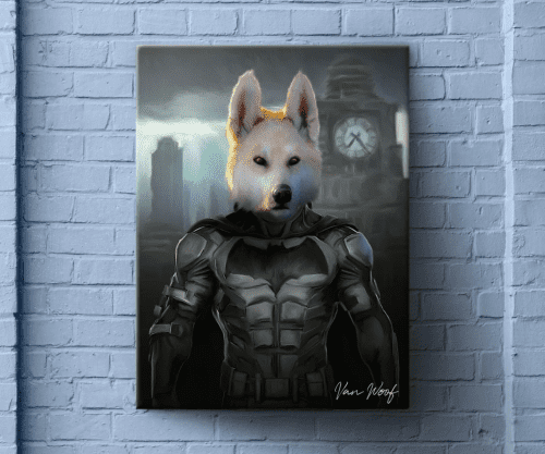 Custom Batman Dog Portrait – Cool canine Batman gift