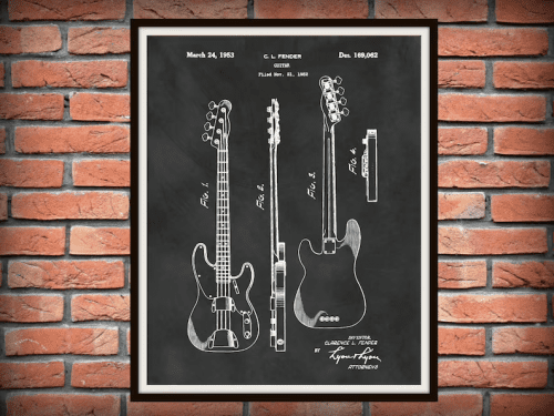 Bass Guitar Patent Print – Classic home decor gift for bass enthusiasts
