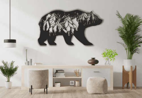 Bear Metal Wall Art – Housewarming gifts for bear enthusiasts