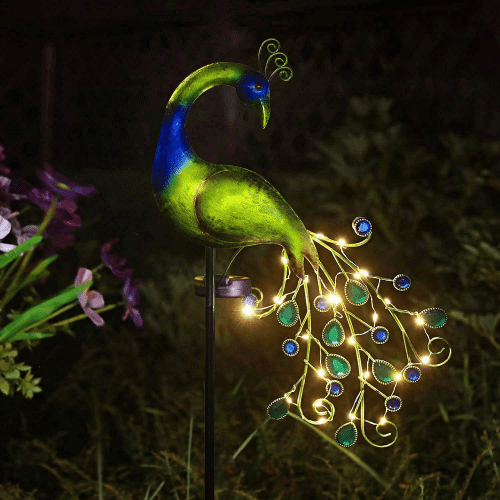Colorful Garden Lights – Peacock gifts for the garden