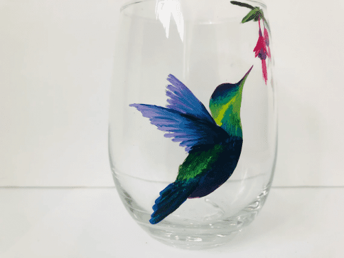 Decorative Wine Glasses – Hummingbird themed gifts for adults
