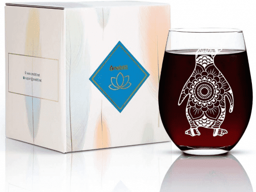 Festive Wine Glass – Penguin gifts for adults
