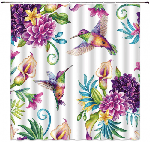 Hummingbird Shower Curtain – Hummingbird gifts for the home
