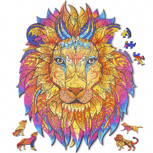Lion Themed Wooden Puzzle – Fun activity lion gift for kids