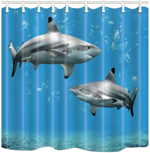 Shark Shower Curtain – Shark themed gifts for the bath