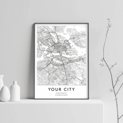 Urban Map Art Print – Creative personalized U gift