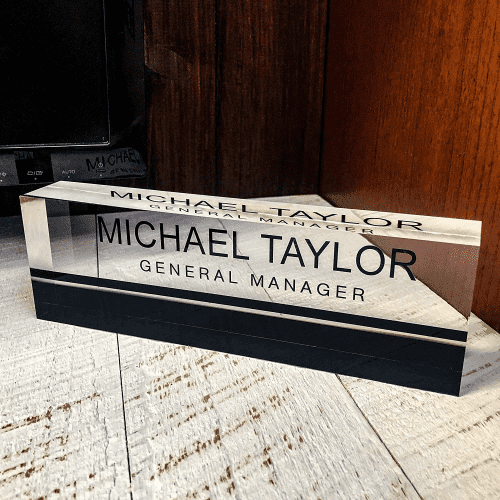 Engraved Desk Plaque – Personalized gifts for business owners