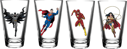 Superhero Pint Glasses – Superman gifts for a boyfriend