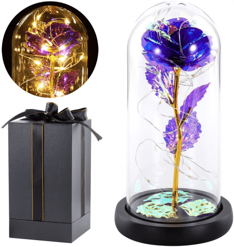 Elegant Glass Rose – Purple gifts for Mom