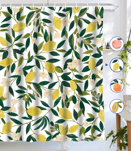 Lemon Shower Curtain – Lemon gift ideas for the bath