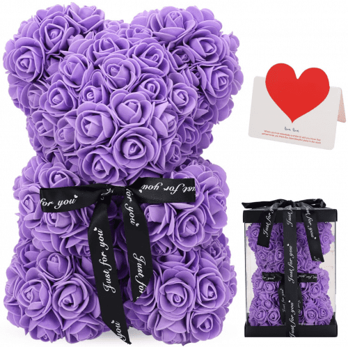 Purple Rose Bear – Romantic purple gifts for him