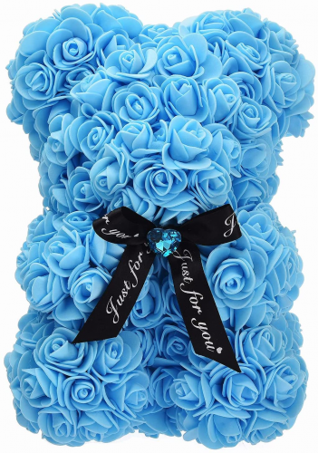 Blue Rose Teddy Bear Bouquet – Sentimental blue floral gift