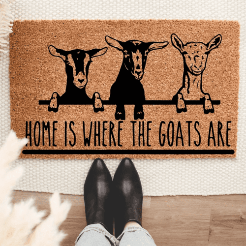 Customizable Doormat – Welcoming goat gift