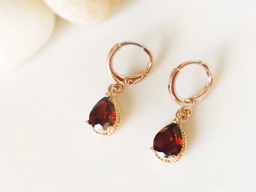 Garnet Earrings – Red gifts for her