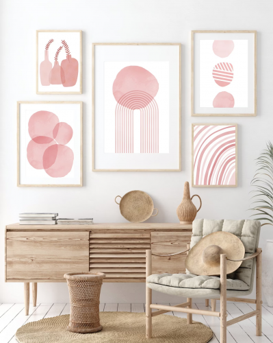 Pink Gallery Wall Art Set – Stylish pink home decor gift ideas