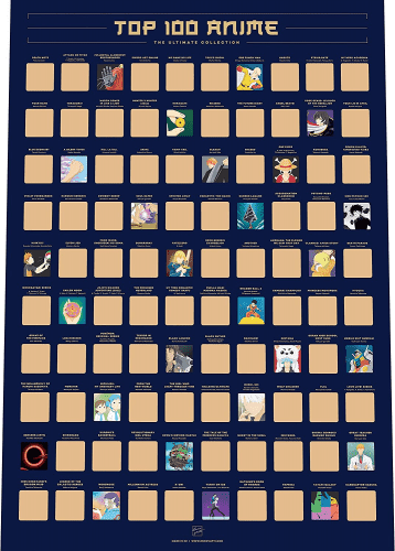 100 Anime Scratch Off Poster – Gifts for My Hero Academia fans