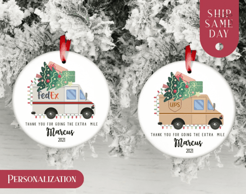 UPS Driver Holiday Ornament – Christmas gifts for UPS drivers