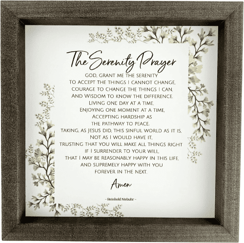 Serenity Prayer Wall Art – Must have AA recovery gifts